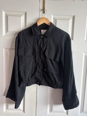 Ramy Brook Black Crop Jacket Oversized